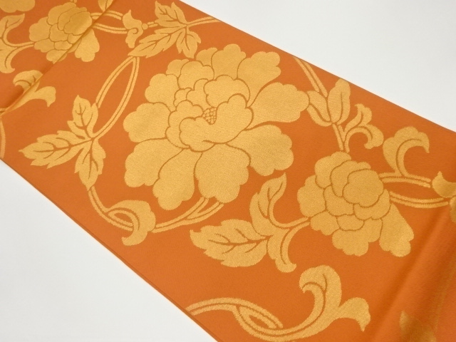 花唐草模様織出し本袋帯